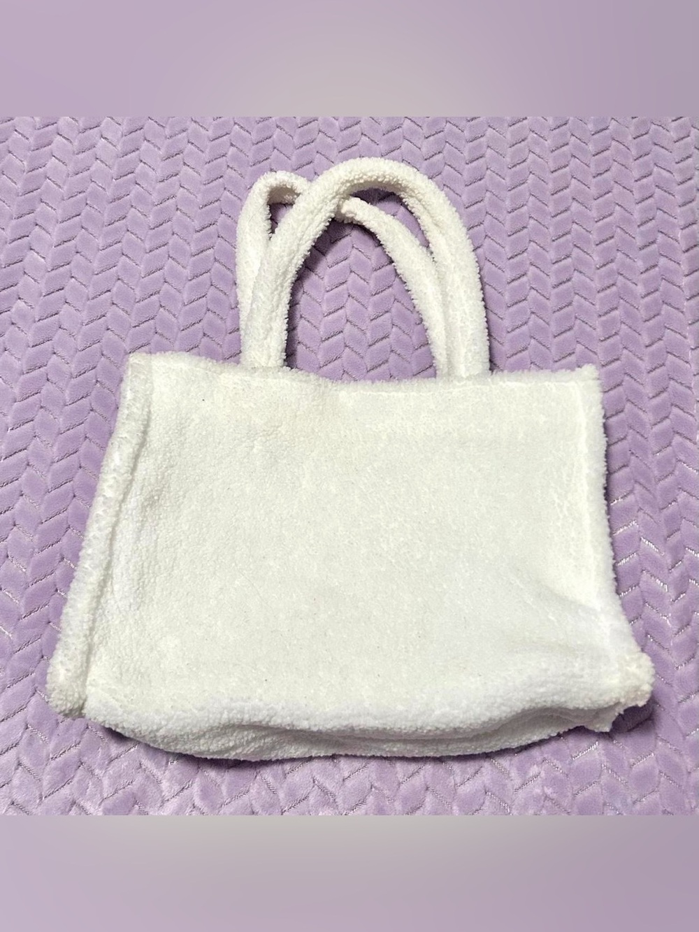 No Brand, White Sherpa Tote Bag | Cozy Vintage Chic Neutral